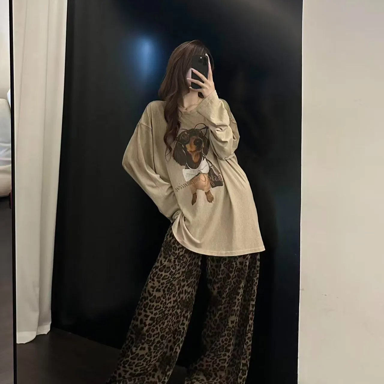 Korean Style Pajamas for Women Spring and Autumn Fashion Pajama Set Women Purple Tone Little Leopard Cute Loungewear Set · Wholesale · OEM · Worldwide Shipping - Detail 10