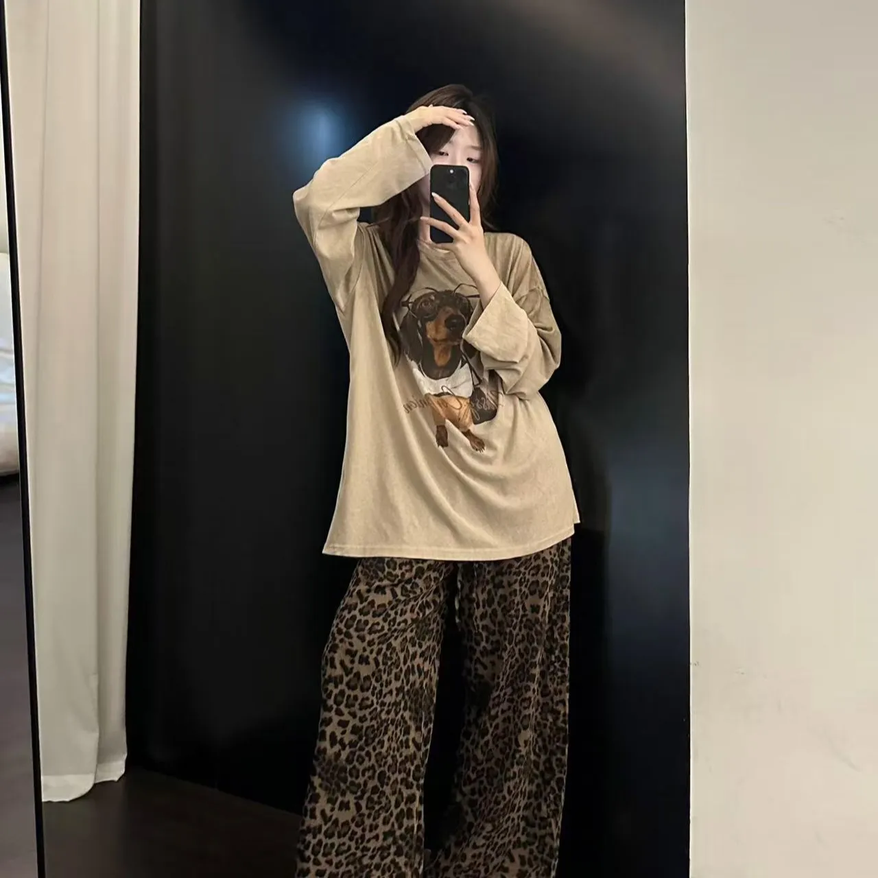 Korean Style Pajamas for Women Spring and Autumn Fashion Pajama Set Women Purple Tone Little Leopard Cute Loungewear Set · Wholesale · OEM · Worldwide Shipping - Detail 11