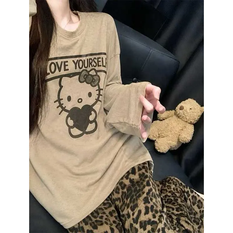 Korean Style Pajamas for Women Spring and Autumn Fashion Pajama Set Women Purple Tone Little Leopard Cute Loungewear Set · Wholesale · OEM · Worldwide Shipping - Detail 6