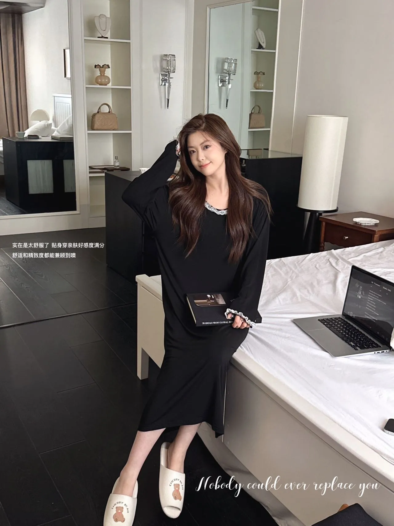 Women's Nightdress Lace Trim Pure Allure Style Lazy Lounge Nightdress · Wholesale · OEM · Worldwide Shipping - Detail 20