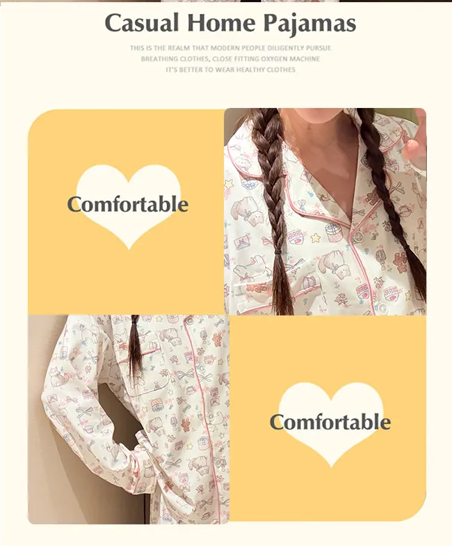 Orange Heart Winter Cartoon Sweet Double-Sided Dralon Thermal Cardigan Sleepwear for Women Casual Loungewear · Wholesale · OEM · Worldwide Shipping - Detail 6