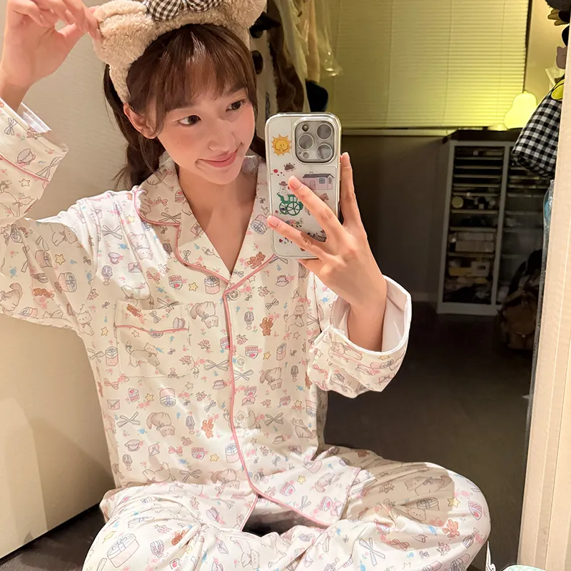 Orange Heart Winter Cartoon Sweet Double-Sided Dralon Thermal Cardigan Sleepwear for Women Casual Loungewear · Wholesale · OEM · Worldwide Shipping - View 3