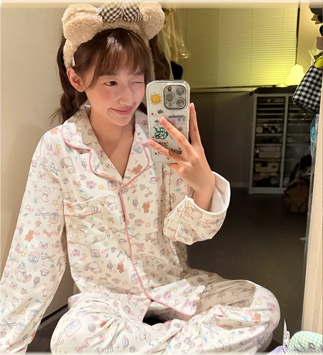 Orange Heart Winter Cartoon Sweet Double-Sided Dralon Thermal Cardigan Sleepwear for Women Casual Loungewear · Wholesale · OEM · Worldwide Shipping - Detail 8