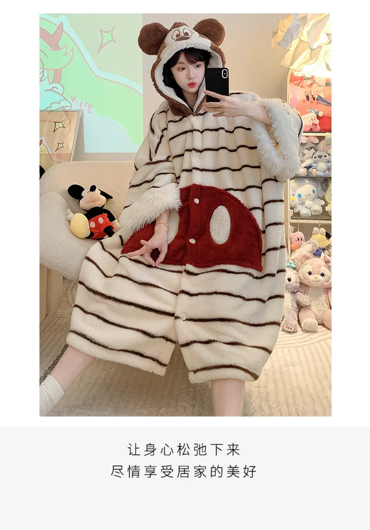 Long Plush 270g Bathrobe Autumn Winter Wearable Cloak Outer Robe Sleepwear Loose Plus Size 175kg Nightdress · Wholesale · OEM · Worldwide Shipping - Detail 8