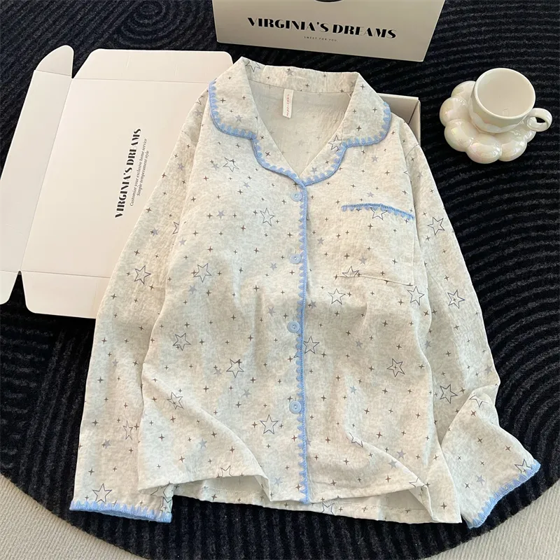 Women's Pajamas 2026 New Spring Autumn Long Sleeve Long Pants Loose Loungewear Set · Wholesale · OEM · Worldwide Shipping - View 2