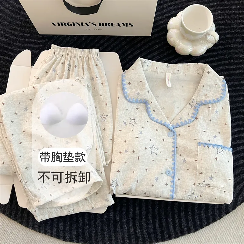 Women's Pajamas 2026 New Spring Autumn Long Sleeve Long Pants Loose Loungewear Set · Wholesale · OEM · Worldwide Shipping - Detail 3