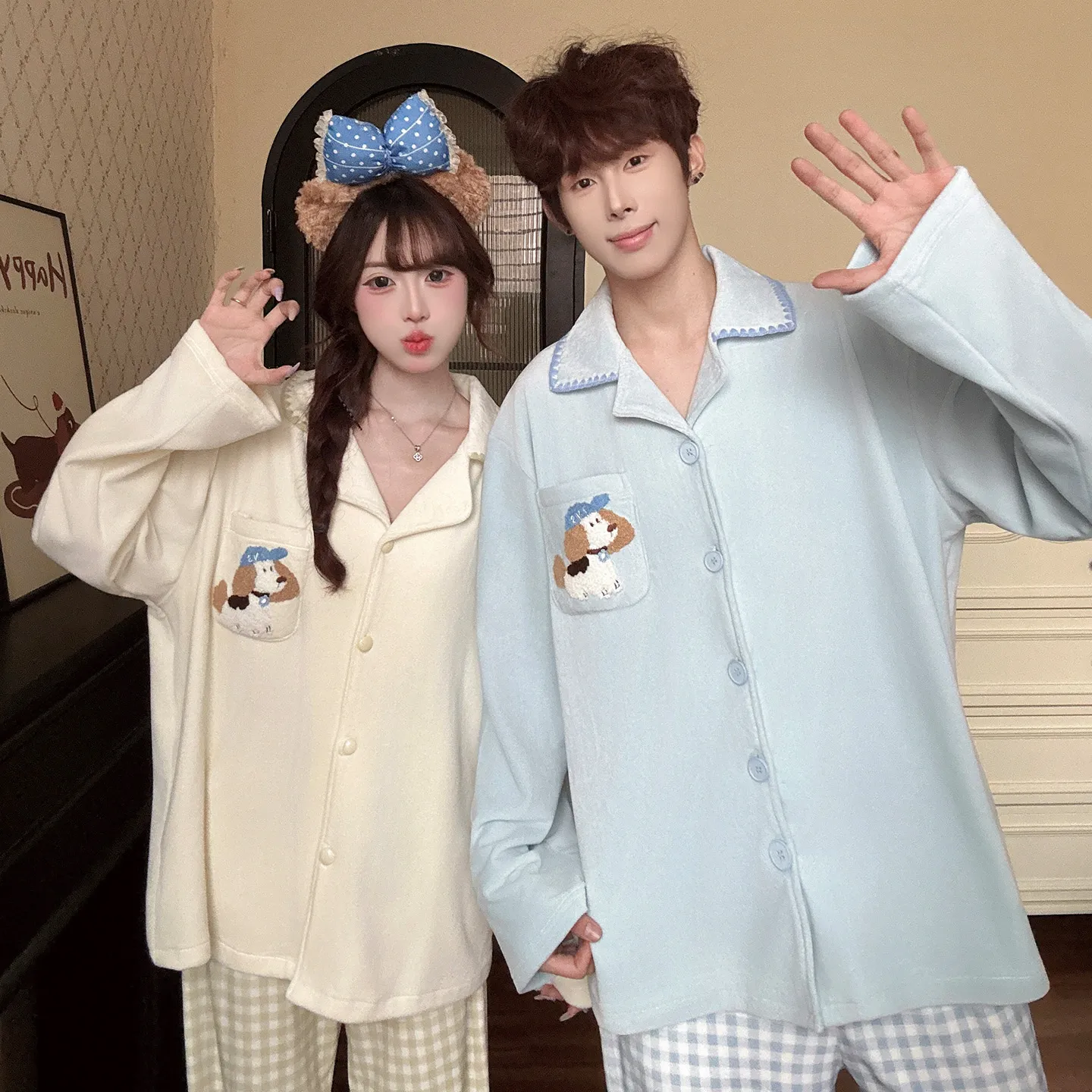 Couple's 280g Island Fleece Double Pocket Online Price Control Not Lower Than 99.9 Yuan · Wholesale · OEM · Worldwide Shipping - View 1