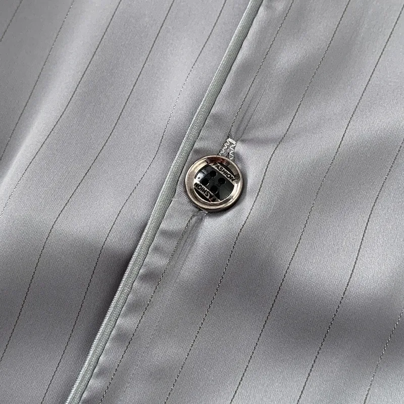 Men's Ice Silk Long-Sleeve Pajama Set, Summer Light Luxury Comfortable Striped Lapel Long Pants, 2-Piece Loungewear Wearable Outdoors · Wholesale · OEM · Worldwide Shipping - Detail 6