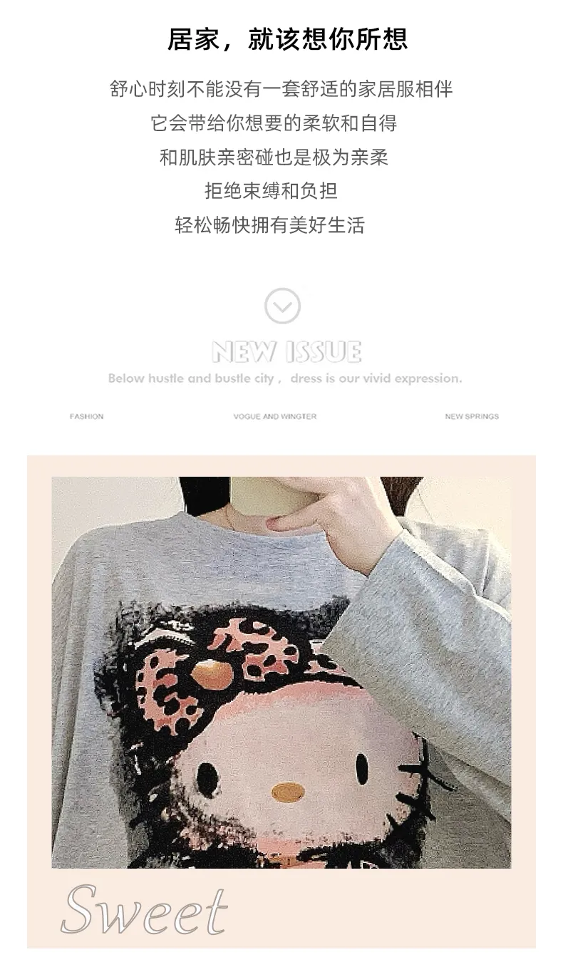 Yidiemeng Spring and Autumn New Pure Cotton Stretch Cartoon Princess Style Long Sleeve Long Nightgown Loose Loungewear Wearable Outside · Wholesale · OEM · Worldwide Shipping - Detail 6